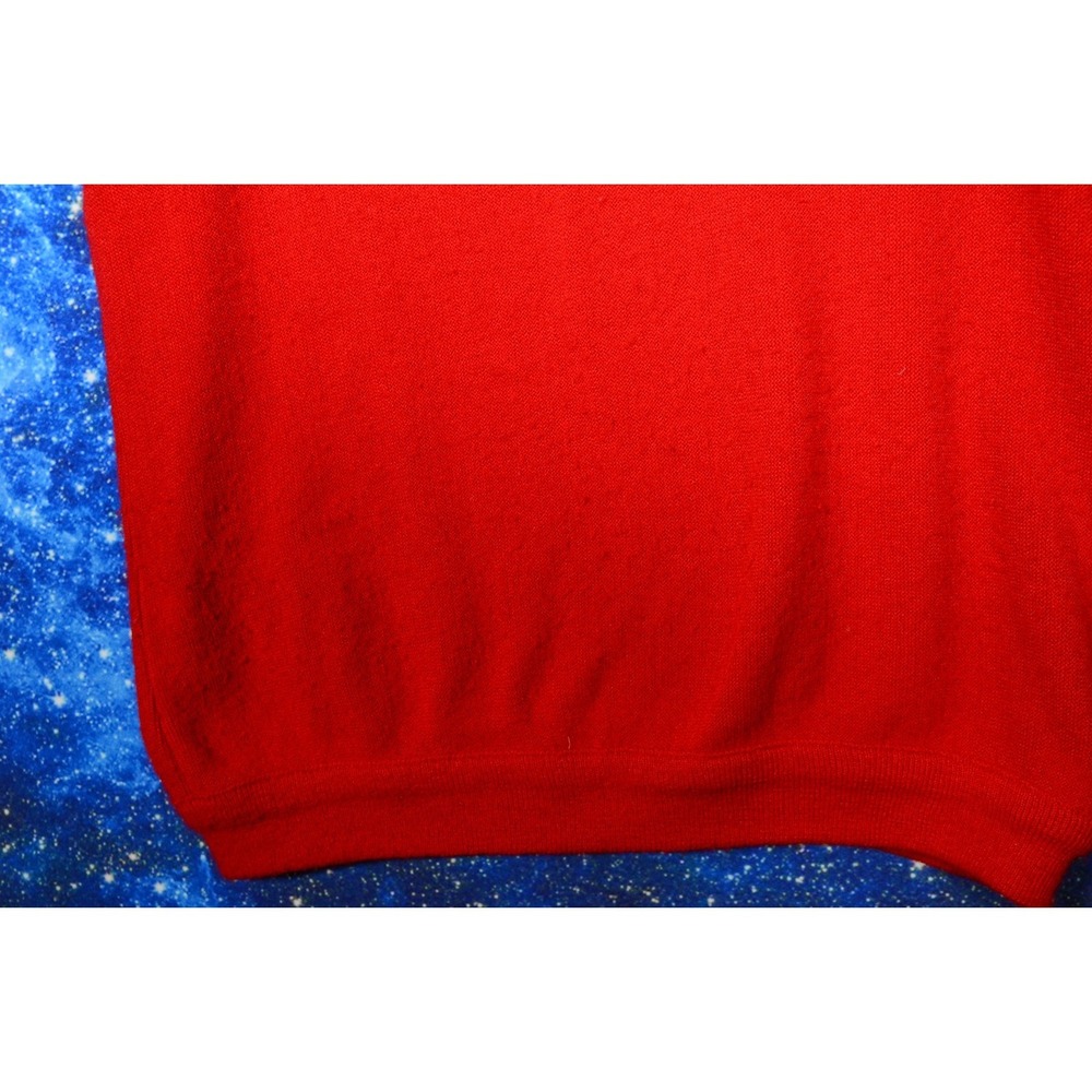 Vintage Izod Lacoste Sweater Mens XL Red Acrylic V-Neck Pullover Made In USA 80s - Picture 7 of 11